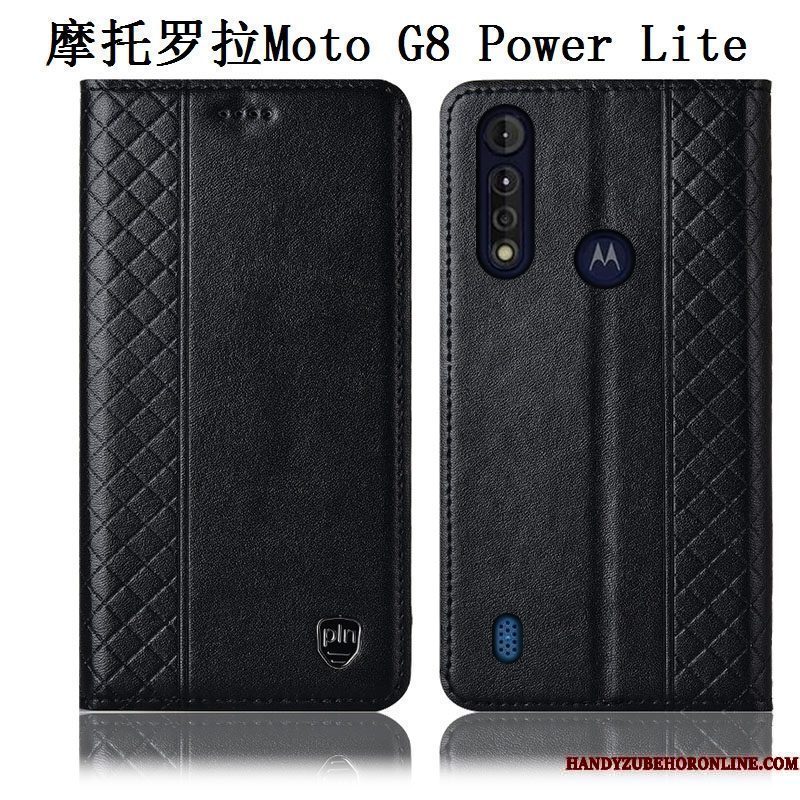 Hoesje Moto G8 Power Lite Bescherming Anti-falltelefoon, Hoes Moto G8 Power Lite Zakken Bruin