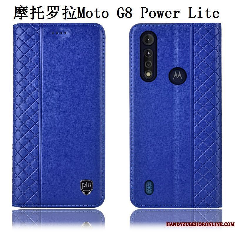 Hoesje Moto G8 Power Lite Bescherming Anti-falltelefoon, Hoes Moto G8 Power Lite Zakken Bruin