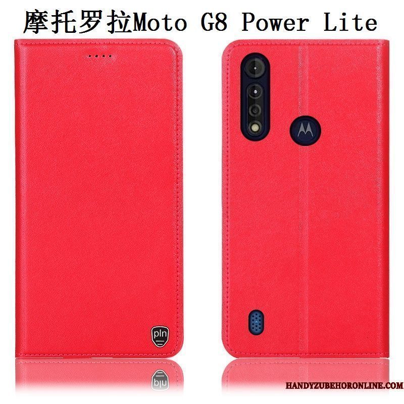 Hoesje Moto G8 Power Lite Leer Anti-fall Patroon, Hoes Moto G8 Power Lite Folio Geeltelefoon
