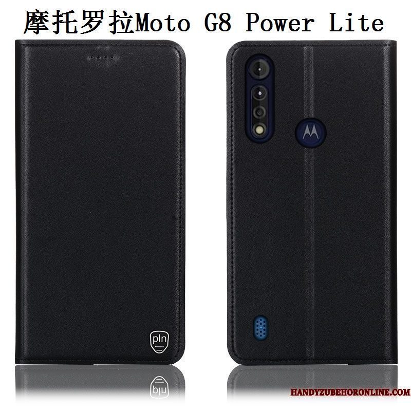 Hoesje Moto G8 Power Lite Leer Anti-fall Patroon, Hoes Moto G8 Power Lite Folio Geeltelefoon