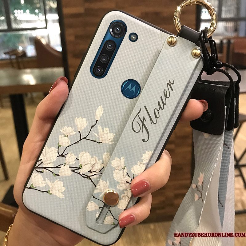 Hoesje Moto G8 Power Zacht Hanger Bloemen, Hoes Moto G8 Power Bescherming Telefoon Vers