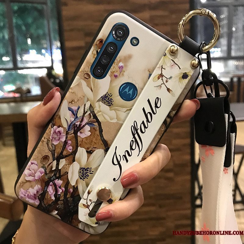 Hoesje Moto G8 Power Zacht Hanger Bloemen, Hoes Moto G8 Power Bescherming Telefoon Vers