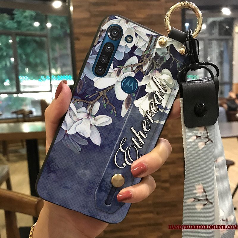 Hoesje Moto G8 Power Zacht Hanger Bloemen, Hoes Moto G8 Power Bescherming Telefoon Vers