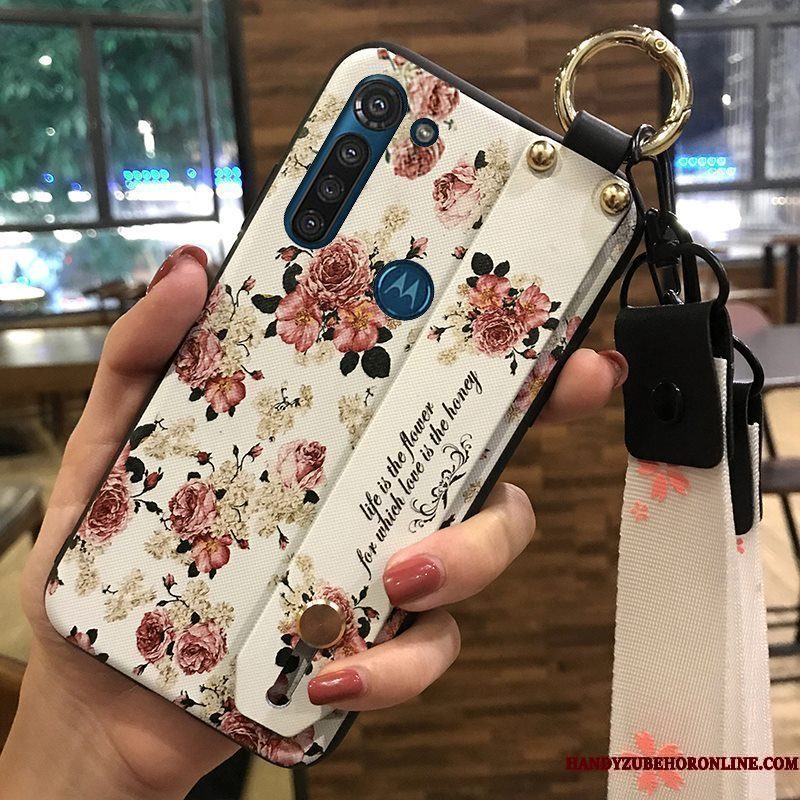 Hoesje Moto G8 Power Zacht Hanger Bloemen, Hoes Moto G8 Power Bescherming Telefoon Vers