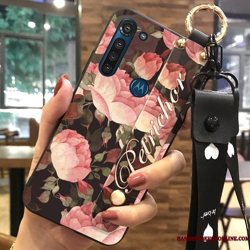 Hoesje Moto G8 Power Zacht Hanger Bloemen, Hoes Moto G8 Power Bescherming Telefoon Vers