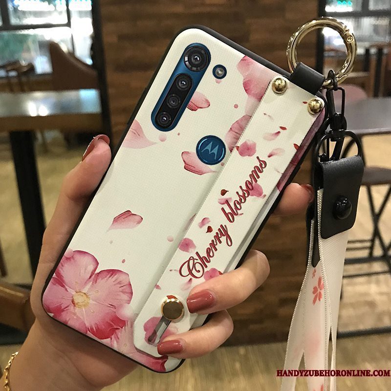 Hoesje Moto G8 Power Zacht Hanger Bloemen, Hoes Moto G8 Power Bescherming Telefoon Vers