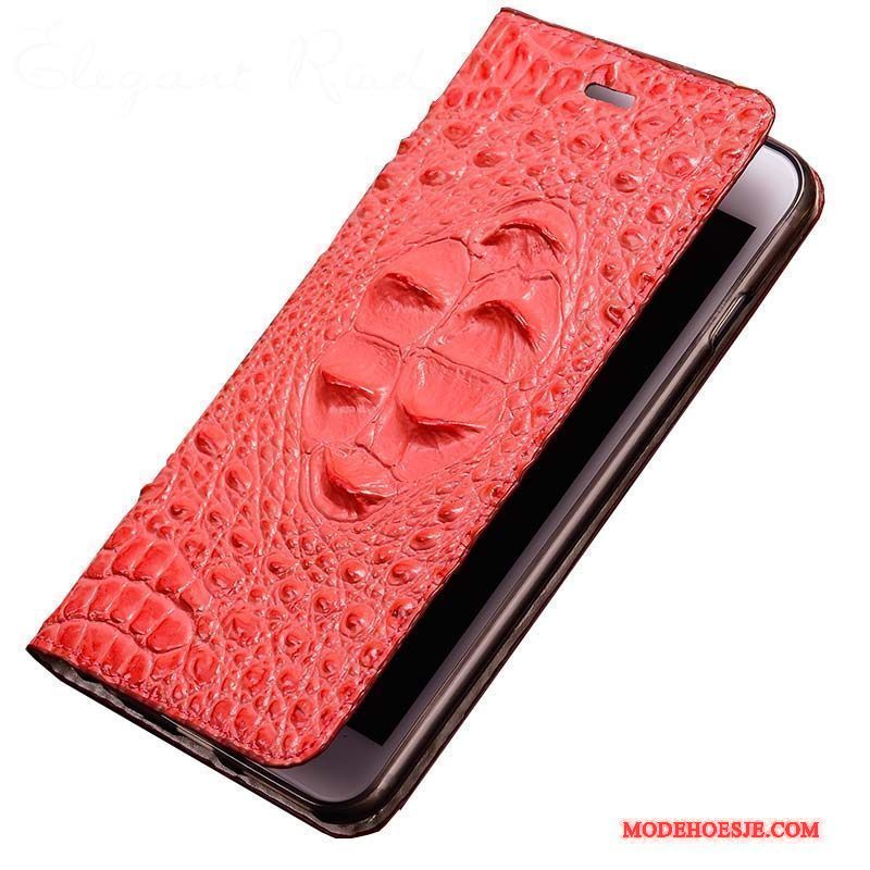 Hoesje Moto X Bescherming Anti-fall Rood, Hoes Moto X Leer Telefoon