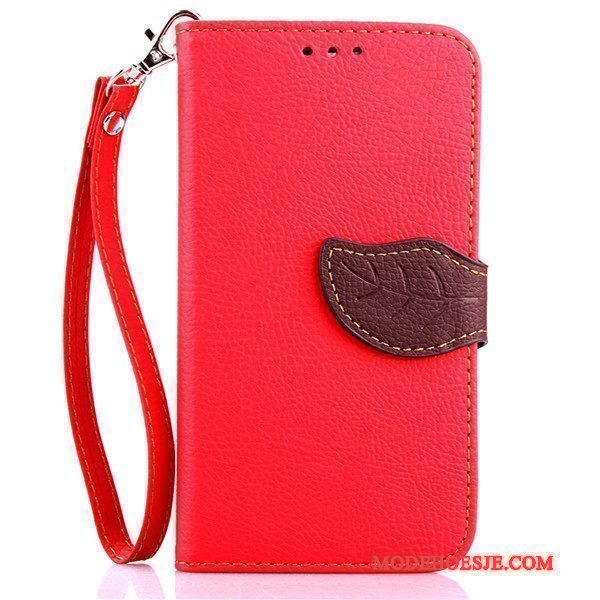 Hoesje Moto X Leer Telefoon Rood, Hoes Moto X Folio