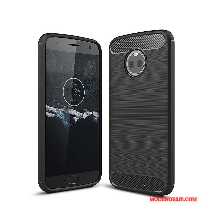 Hoesje Moto X4 Bescherming Anti-fall Rood, Hoes Moto X4 Siliconen Fiber