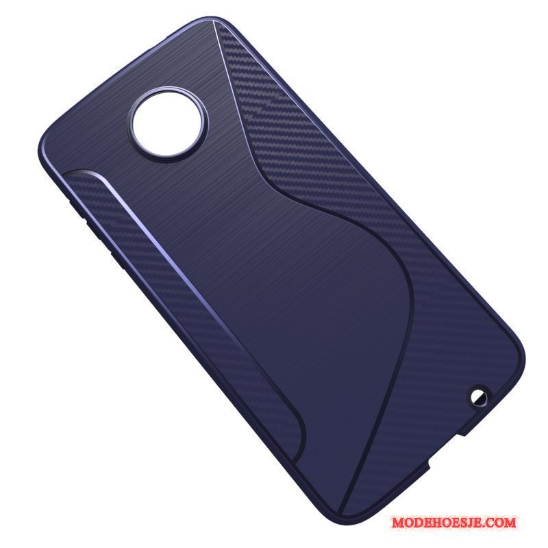 Hoesje Moto Z 2018 Zacht Telefoon Anti-fall, Hoes Moto Z 2018 Zakken Donkerblauw