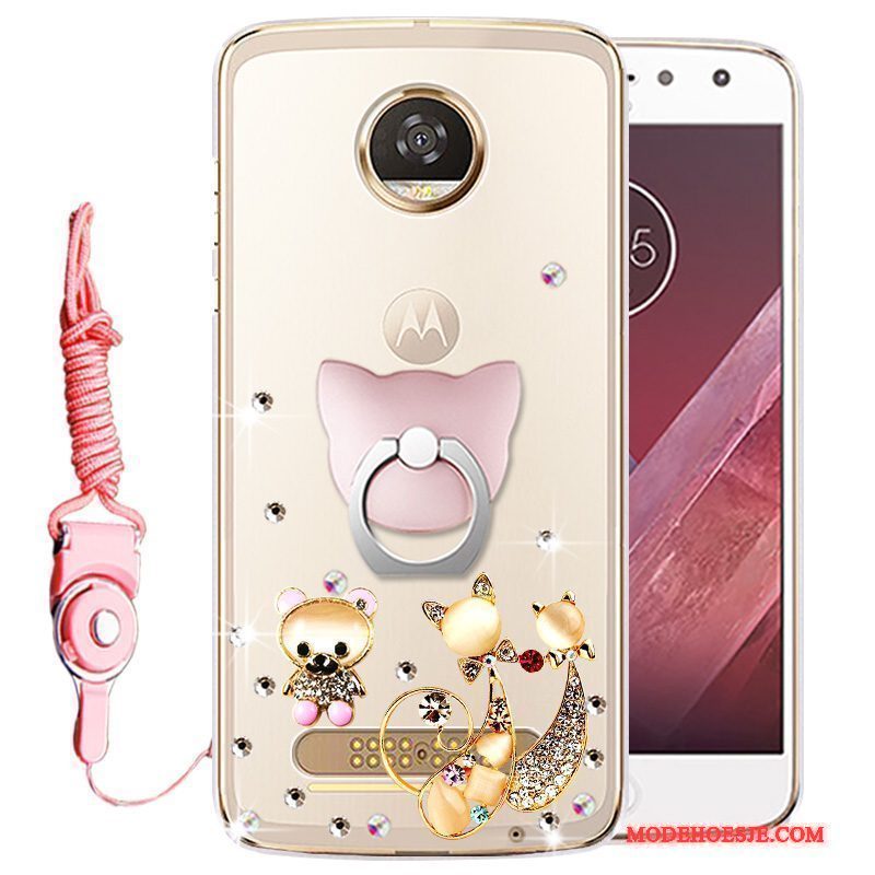 Hoesje Moto Z Play Siliconen Telefoon Anti-fall, Hoes Moto Z Play Strass Goud