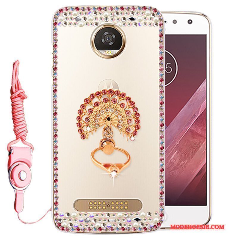 Hoesje Moto Z Play Siliconen Telefoon Anti-fall, Hoes Moto Z Play Strass Goud