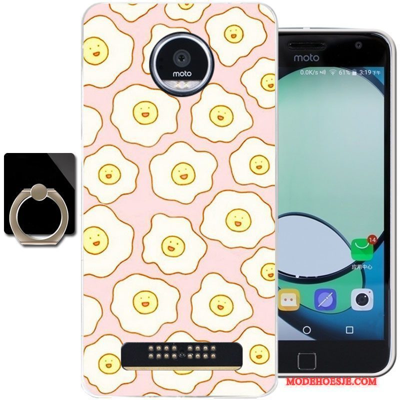 Hoesje Moto Z Play Zacht Roze Anti-fall, Hoes Moto Z Play Spotprent Telefoon