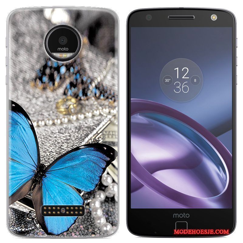 Hoesje Moto Z Scheppend Telefoon Blauw, Hoes Moto Z Geschilderd