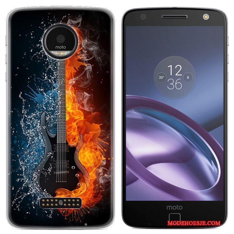 Hoesje Moto Z Scheppend Telefoon Blauw, Hoes Moto Z Geschilderd