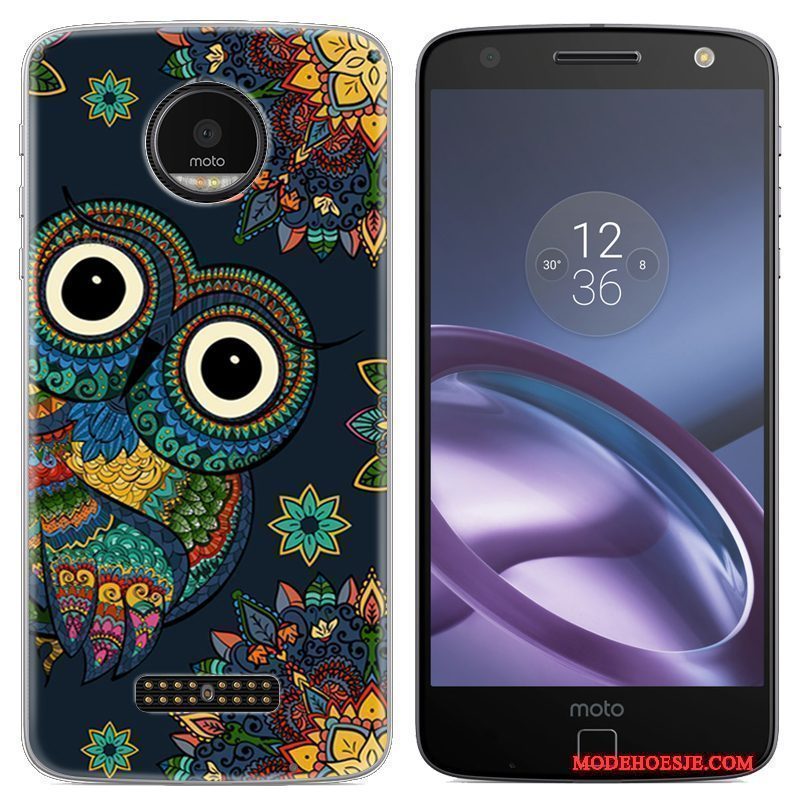 Hoesje Moto Z Scheppend Telefoon Blauw, Hoes Moto Z Geschilderd