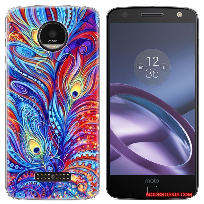 Hoesje Moto Z Scheppend Telefoon Blauw, Hoes Moto Z Geschilderd