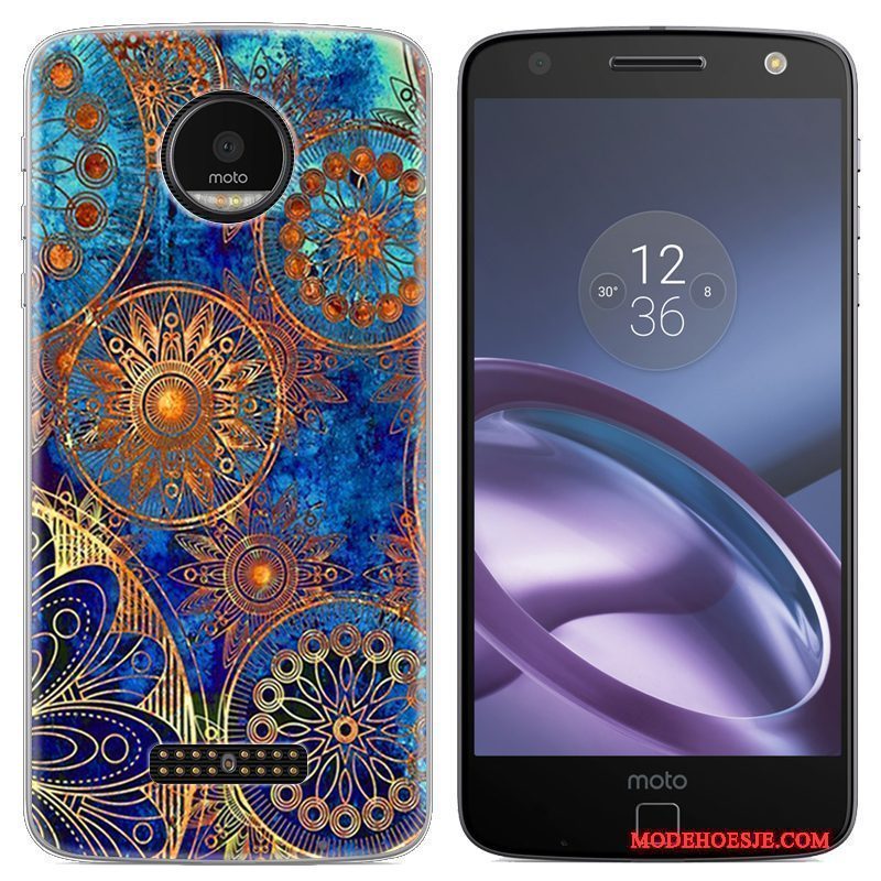 Hoesje Moto Z Scheppend Telefoon Blauw, Hoes Moto Z Geschilderd