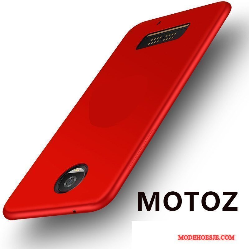 Hoesje Moto Z Siliconen Anti-falltelefoon, Hoes Moto Z Zacht Rood