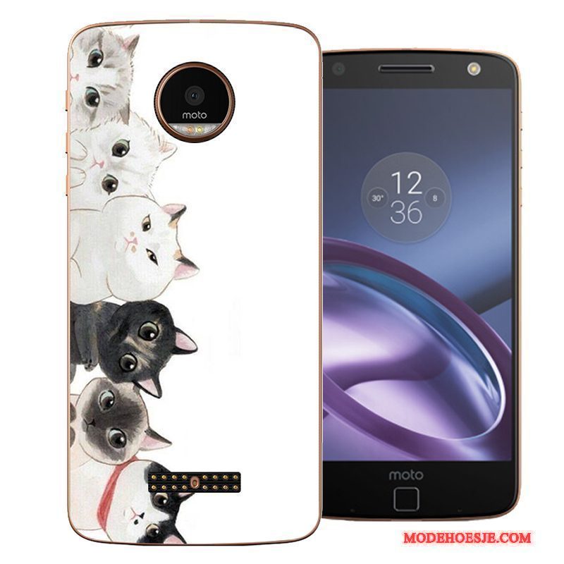 Hoesje Moto Z Spotprent Hard Anti-fall, Hoes Moto Z Bescherming Telefoon Wit