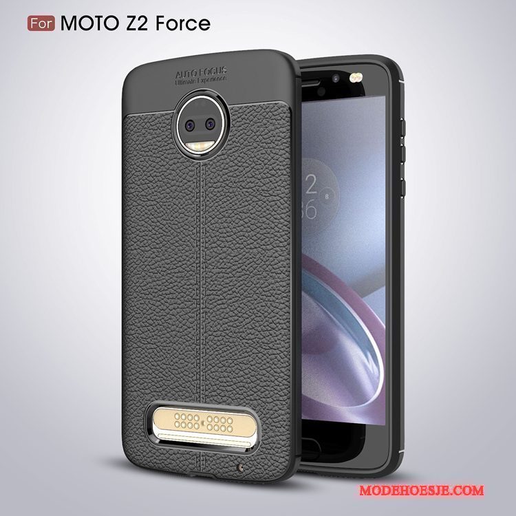 Hoesje Moto Z2 Force Edition Zacht Anti-fall Zwart, Hoes Moto Z2 Force Edition Bescherming Telefoon