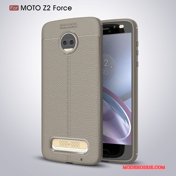 Hoesje Moto Z2 Force Edition Zacht Anti-fall Zwart, Hoes Moto Z2 Force Edition Bescherming Telefoon