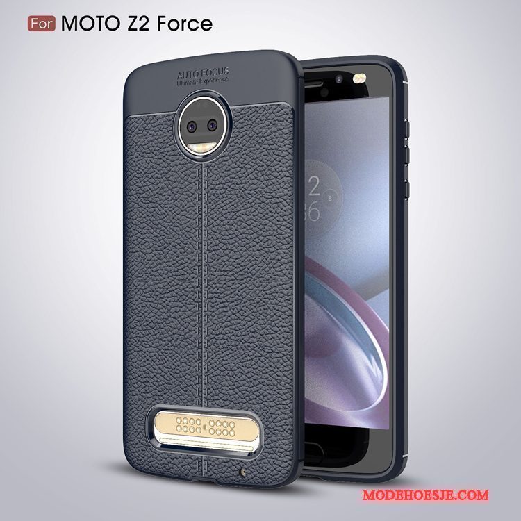 Hoesje Moto Z2 Force Edition Zacht Anti-fall Zwart, Hoes Moto Z2 Force Edition Bescherming Telefoon
