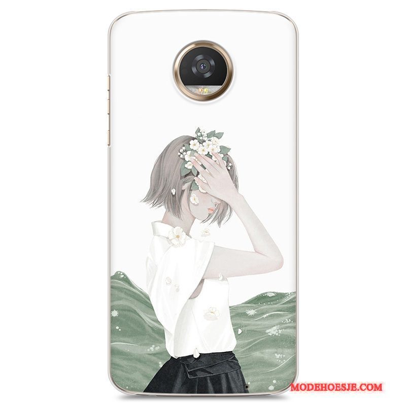 Hoesje Moto Z2 Play Bescherming Kunst Hard, Hoes Moto Z2 Play Vers Wit