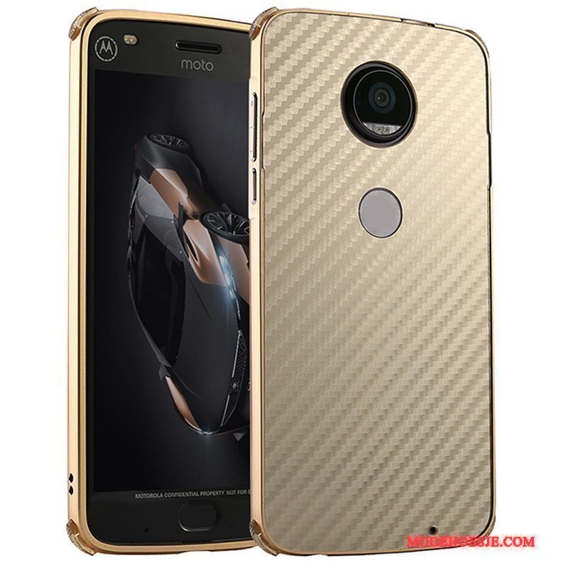 Hoesje Moto Z2 Play Metaal Goud Anti-fall, Hoes Moto Z2 Play Bescherming Telefoon Omlijsting