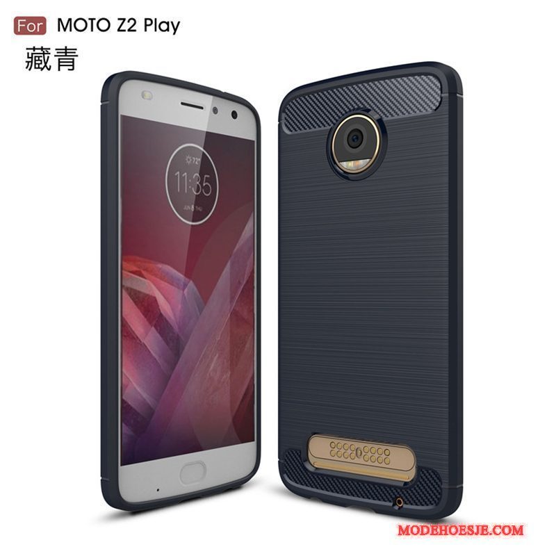 Hoesje Moto Z2 Play Siliconen Diepe Kleur Grijs, Hoes Moto Z2 Play Zakken Anti-falltelefoon