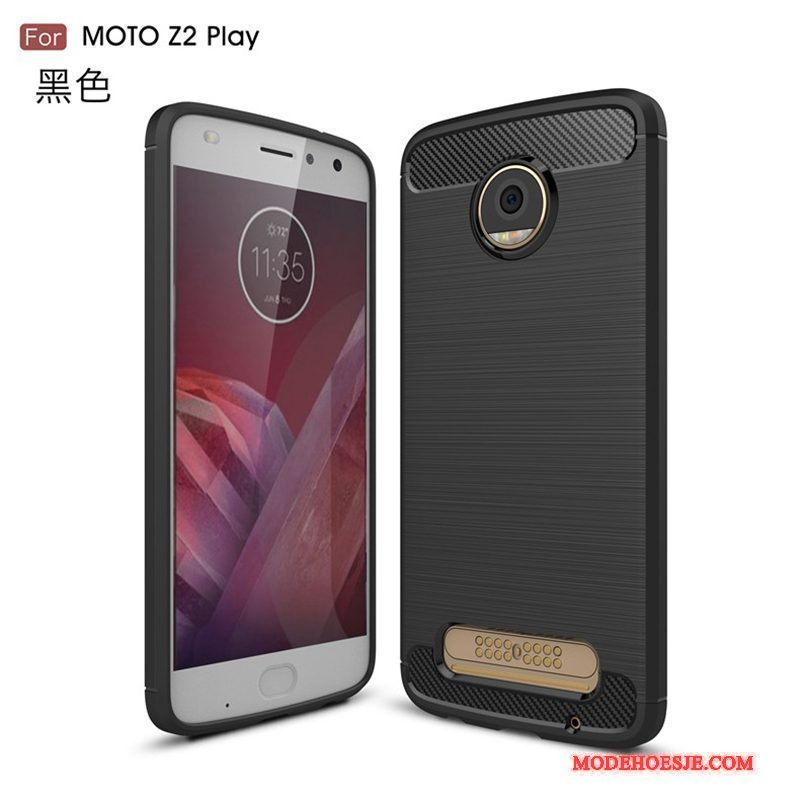 Hoesje Moto Z2 Play Siliconen Diepe Kleur Grijs, Hoes Moto Z2 Play Zakken Anti-falltelefoon