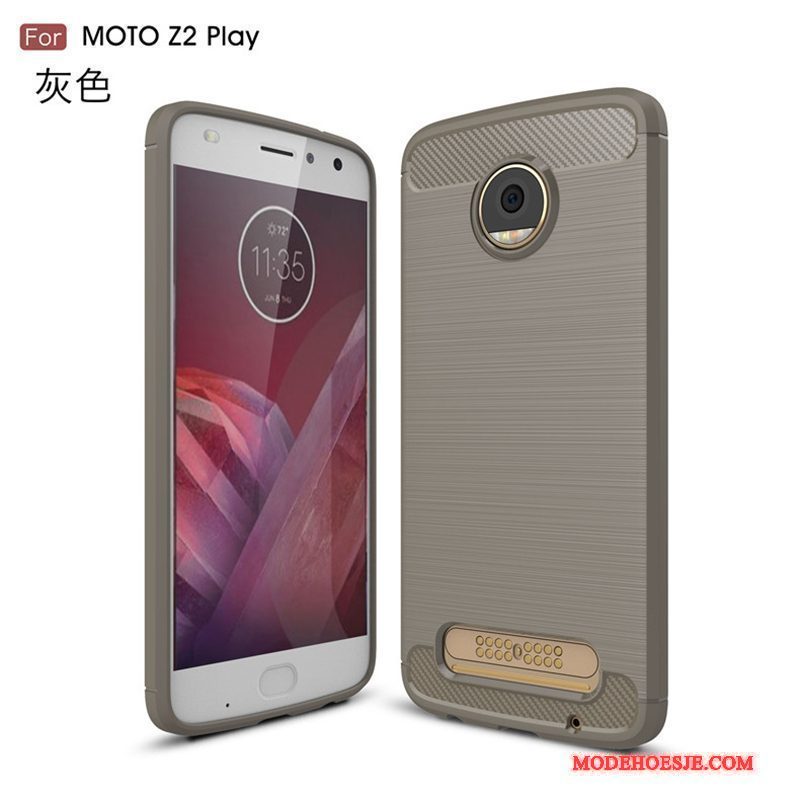 Hoesje Moto Z2 Play Siliconen Diepe Kleur Grijs, Hoes Moto Z2 Play Zakken Anti-falltelefoon