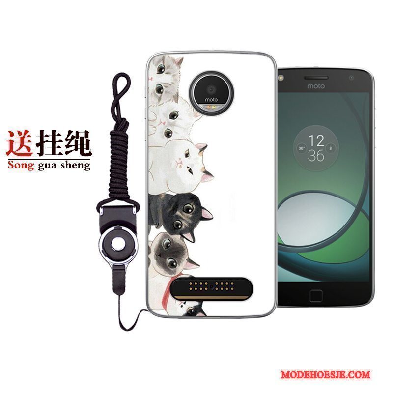 Hoesje Moto Z2 Play Siliconen Wit Anti-fall, Hoes Moto Z2 Play Zakken Trend Rood