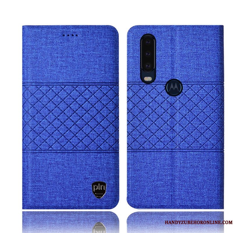 Hoesje Motorola One Action Bescherming Anti-falltelefoon, Hoes Motorola One Action Leer Katoen En Linnen Roze