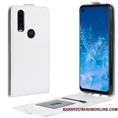 Hoesje Motorola One Action Leer Telefoon Eenvoudige, Hoes Motorola One Action Portemonnee Bedrijf