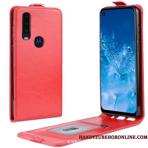 Hoesje Motorola One Action Leer Telefoon Eenvoudige, Hoes Motorola One Action Portemonnee Bedrijf