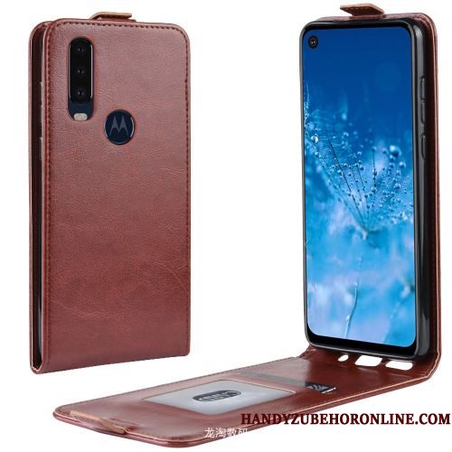 Hoesje Motorola One Action Leer Telefoon Eenvoudige, Hoes Motorola One Action Portemonnee Bedrijf