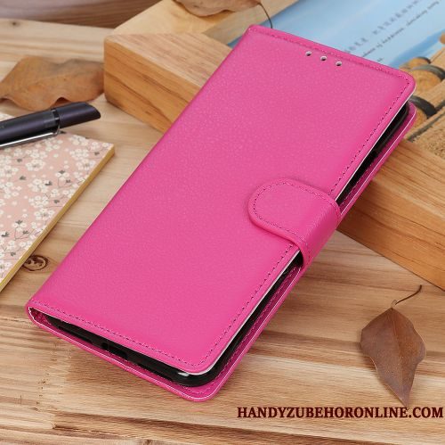 Hoesje Motorola One Action Portemonnee Purpertelefoon, Hoes Motorola One Action Leer Kaart Anti-fall