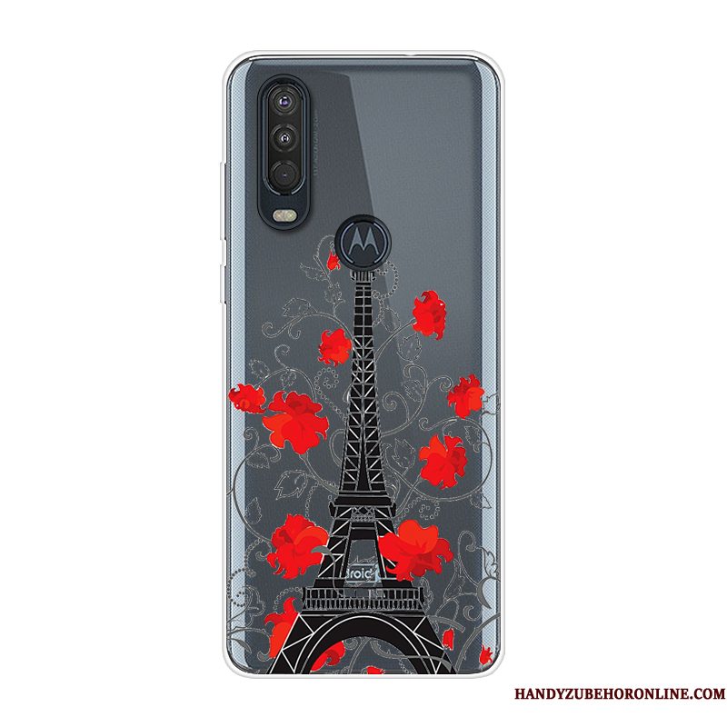 Hoesje Motorola One Action Siliconen Anti-fall Blauw, Hoes Motorola One Action Zakken Telefoon