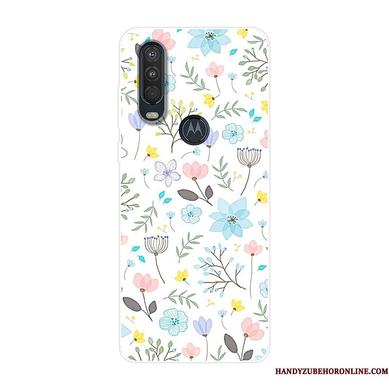 Hoesje Motorola One Action Siliconen Anti-fall Blauw, Hoes Motorola One Action Zakken Telefoon