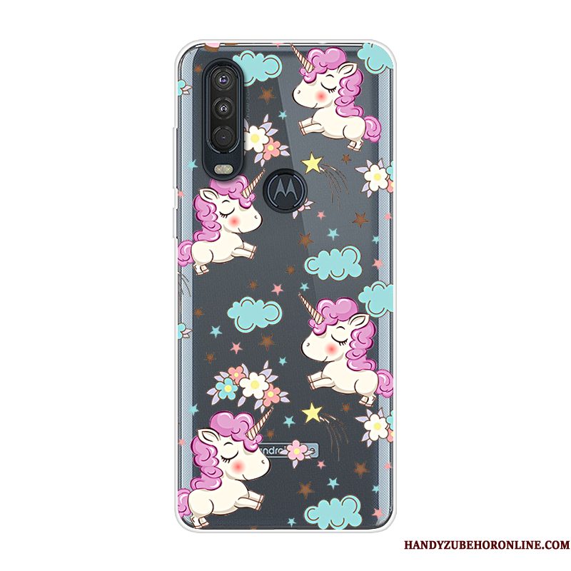 Hoesje Motorola One Action Siliconen Anti-fall Blauw, Hoes Motorola One Action Zakken Telefoon