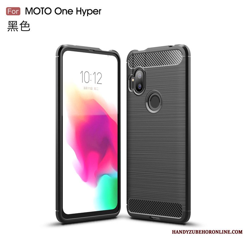 Hoesje Motorola One Hyper Zacht Telefoon Antislip, Hoes Motorola One Hyper Bescherming Rood Zijde
