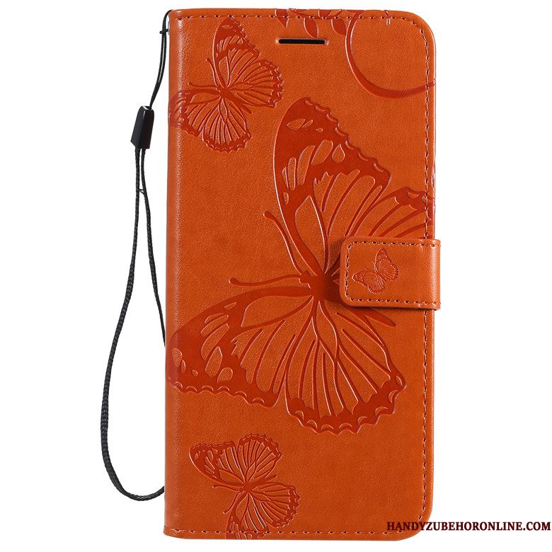 Hoesje Motorola One Macro Bescherming Telefoon Vlinder Bloemen, Hoes Motorola One Macro Leer Purper