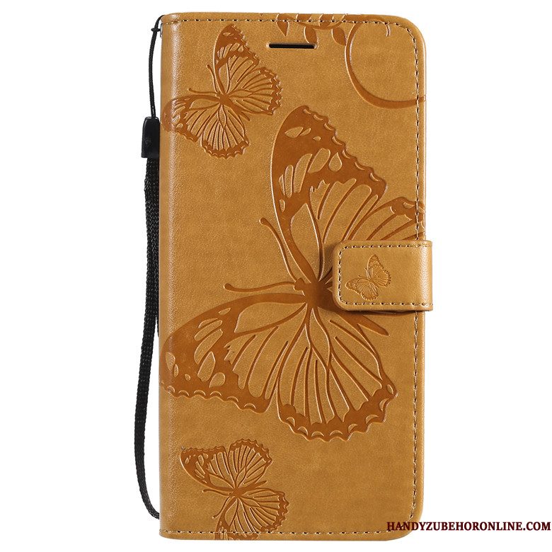 Hoesje Motorola One Macro Bescherming Telefoon Vlinder Bloemen, Hoes Motorola One Macro Leer Purper