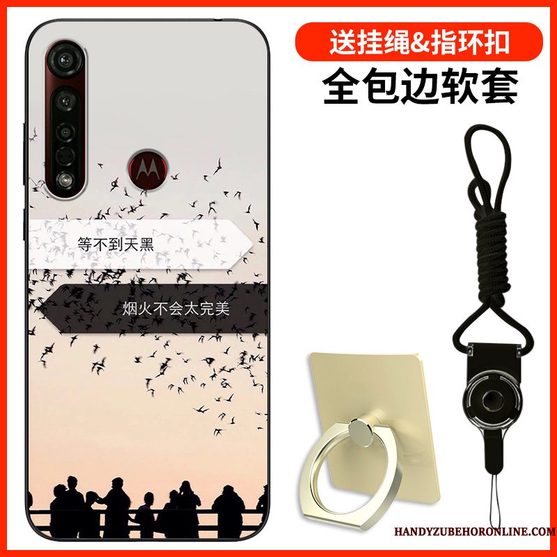 Hoesje Motorola One Macro Siliconen Zwarttelefoon, Hoes Motorola One Macro Bescherming Trendy Merk Anti-fall