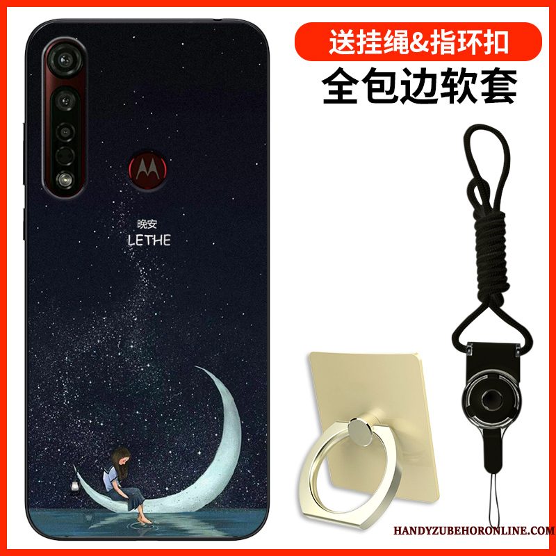 Hoesje Motorola One Macro Siliconen Zwarttelefoon, Hoes Motorola One Macro Bescherming Trendy Merk Anti-fall