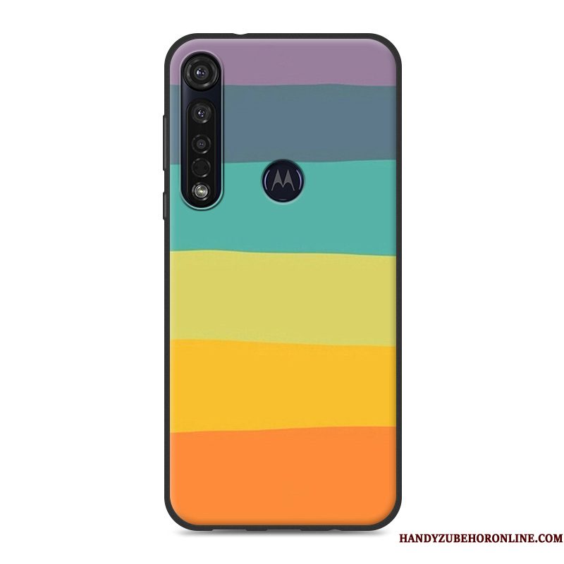 Hoesje Motorola One Macro Zacht Eenvoudige Wit, Hoes Motorola One Macro Siliconen Landschaptelefoon