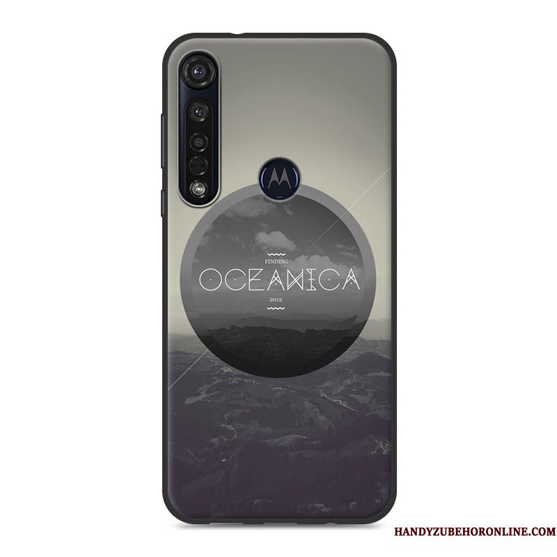 Hoesje Motorola One Macro Zacht Eenvoudige Wit, Hoes Motorola One Macro Siliconen Landschaptelefoon