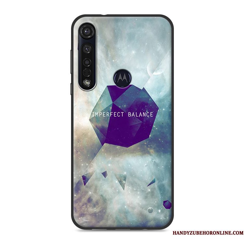 Hoesje Motorola One Macro Zacht Eenvoudige Wit, Hoes Motorola One Macro Siliconen Landschaptelefoon