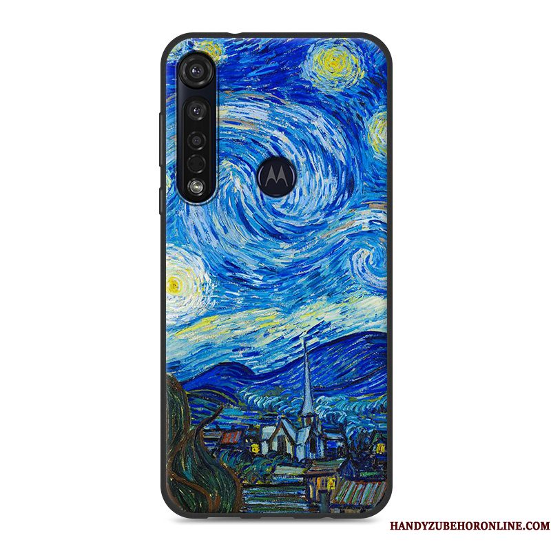 Hoesje Motorola One Macro Zacht Eenvoudige Wit, Hoes Motorola One Macro Siliconen Landschaptelefoon